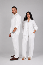 Unisex White Linen Pants