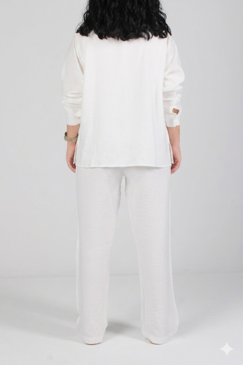 Unisex White Linen Pants