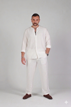 Unisex White Linen Pants