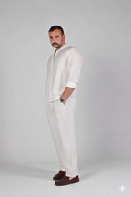 Unisex White Linen Pants
