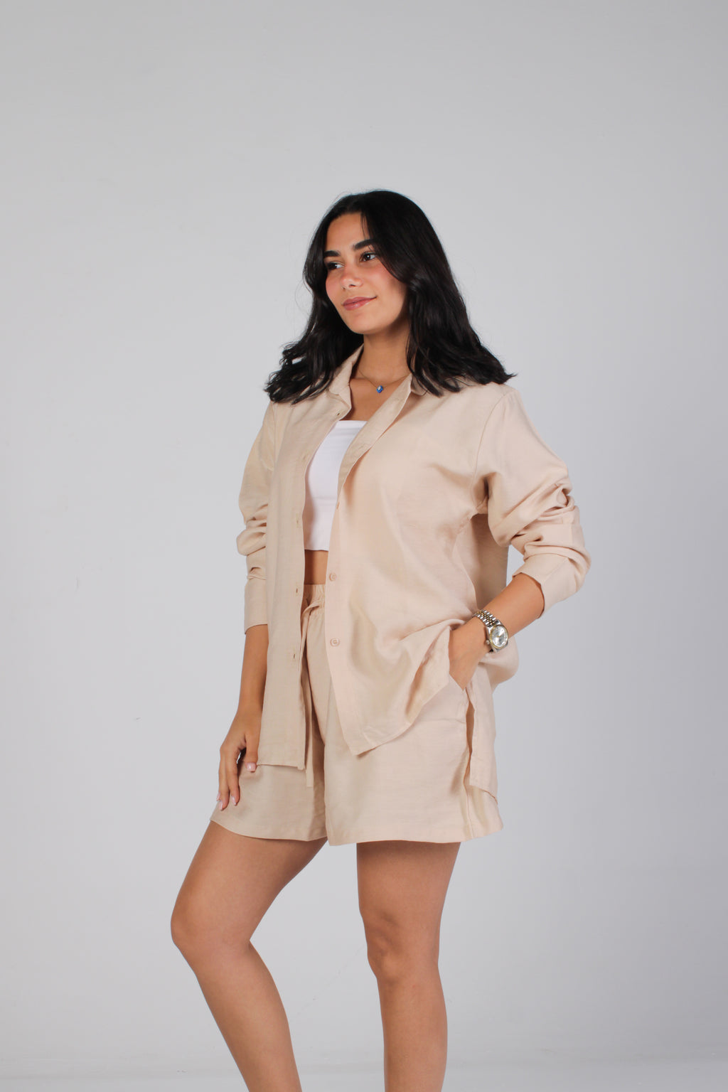 The Isla Beige Shorts