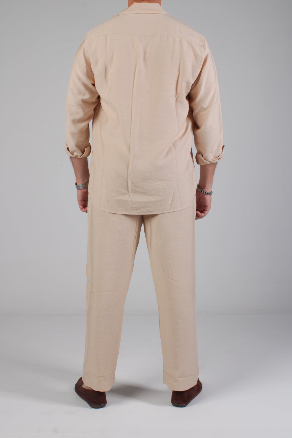 Unisex Beige Linen Pants