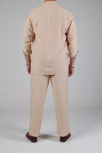 Unisex Beige Linen Pants