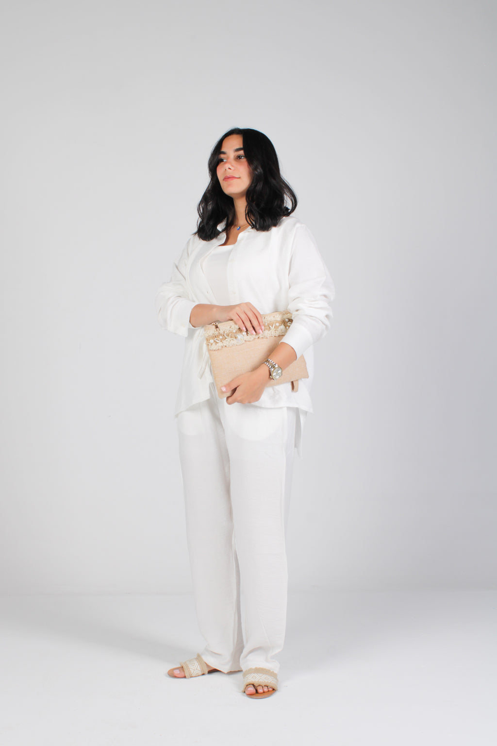 Unisex White Linen Pants