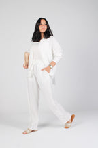 Unisex White Linen Pants
