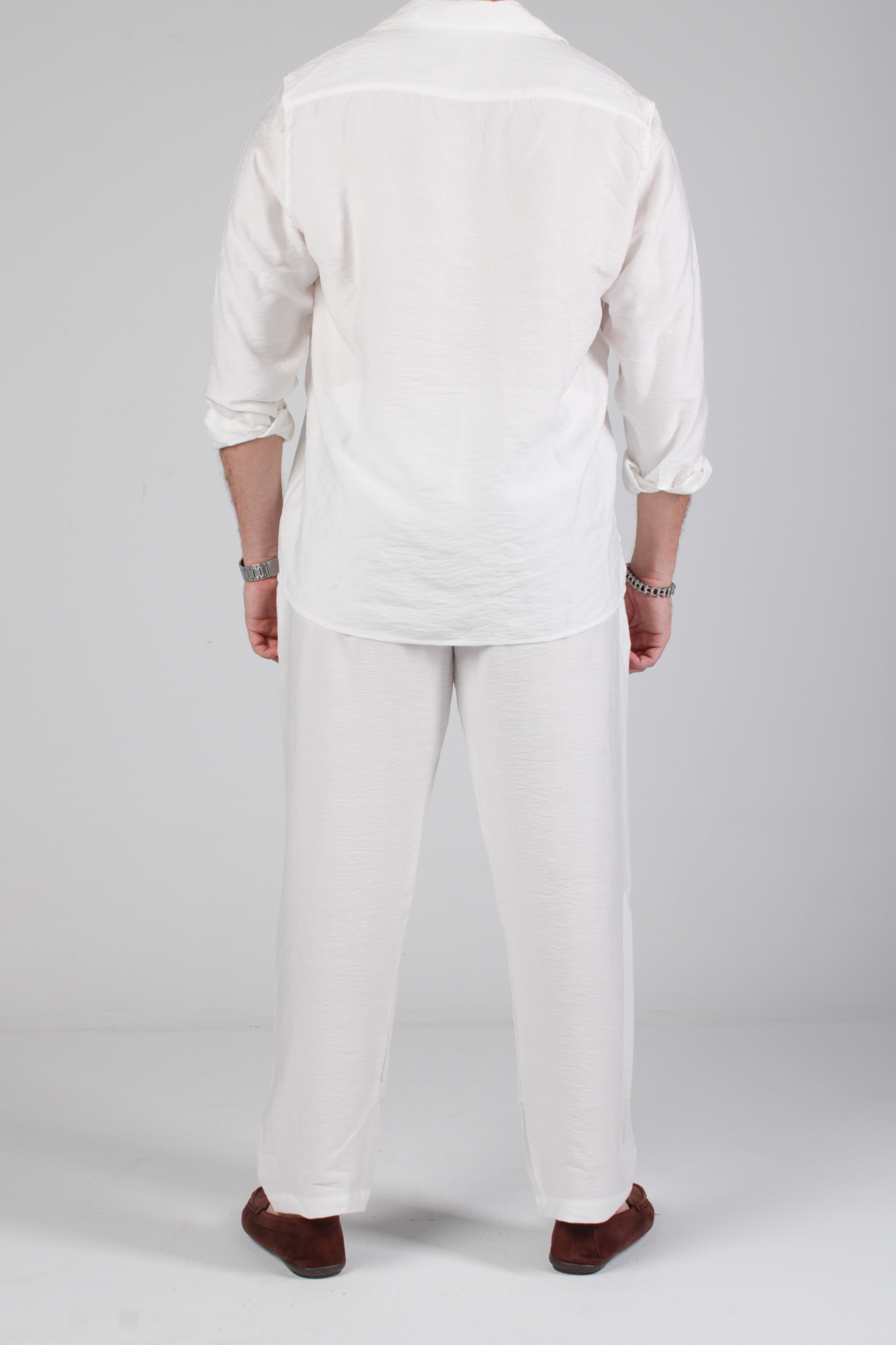 Unisex White Linen Pants